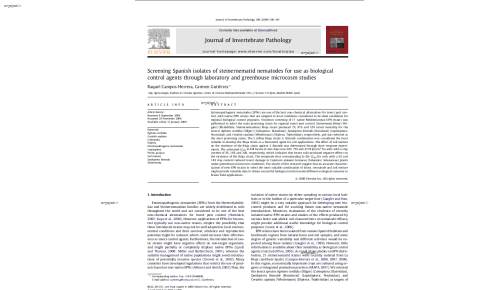 Screening Spanish isolates of steinernematid nematodes for use as biological control agents through laboratory and greenhouse microcosm studies